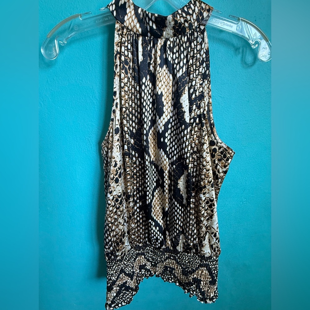 Chic Snake Print Halter Top